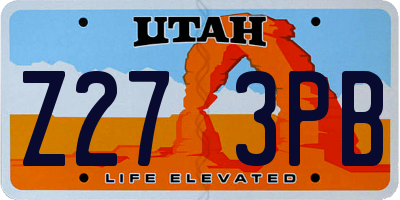 UT license plate Z273PB