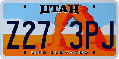 UT license plate Z273PJ