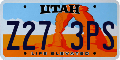 UT license plate Z273PS