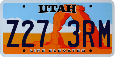 UT license plate Z273RM