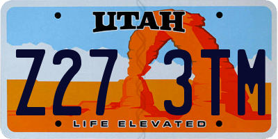 UT license plate Z273TM