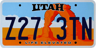 UT license plate Z273TN
