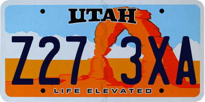 UT license plate Z273XA
