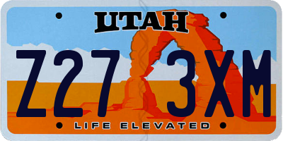 UT license plate Z273XM