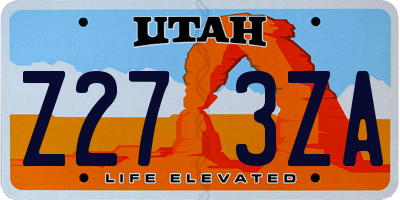 UT license plate Z273ZA