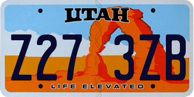 UT license plate Z273ZB