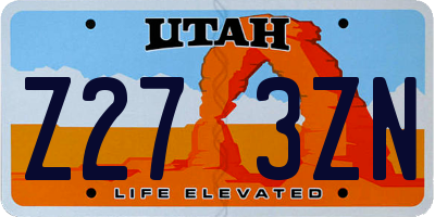 UT license plate Z273ZN