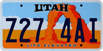UT license plate Z274AI