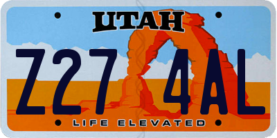 UT license plate Z274AL