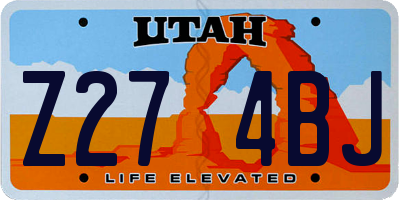 UT license plate Z274BJ