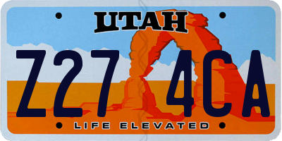 UT license plate Z274CA