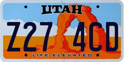 UT license plate Z274CD