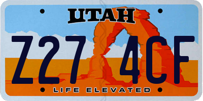 UT license plate Z274CF
