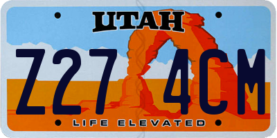 UT license plate Z274CM