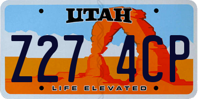 UT license plate Z274CP