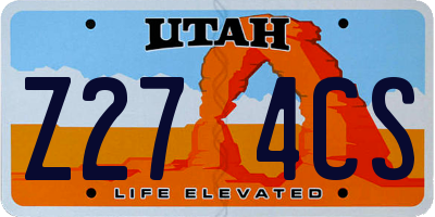 UT license plate Z274CS