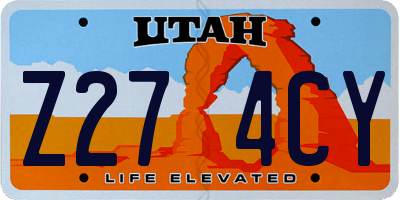 UT license plate Z274CY