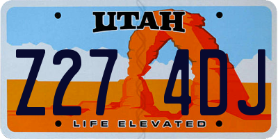 UT license plate Z274DJ