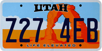 UT license plate Z274EB