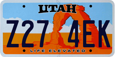 UT license plate Z274EK