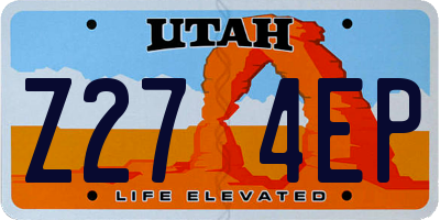 UT license plate Z274EP
