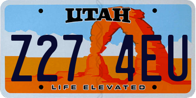 UT license plate Z274EU