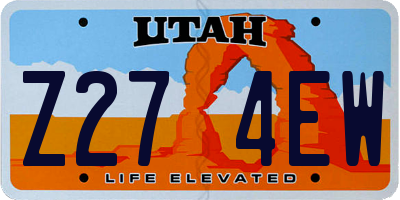 UT license plate Z274EW