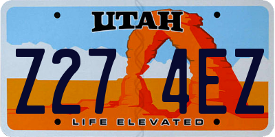UT license plate Z274EZ