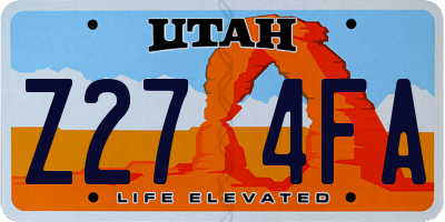 UT license plate Z274FA
