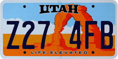 UT license plate Z274FB