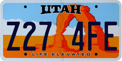 UT license plate Z274FE