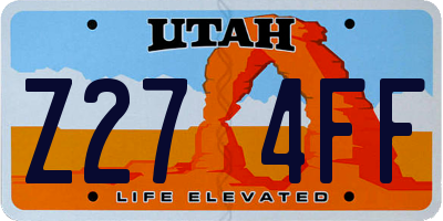 UT license plate Z274FF