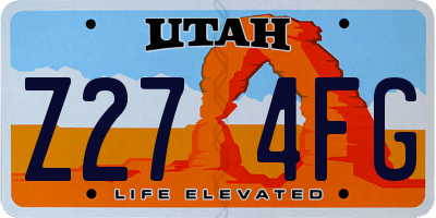 UT license plate Z274FG
