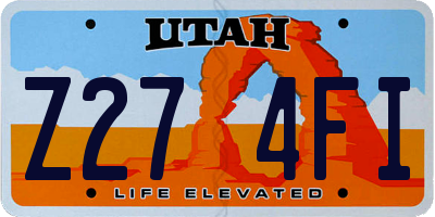 UT license plate Z274FI