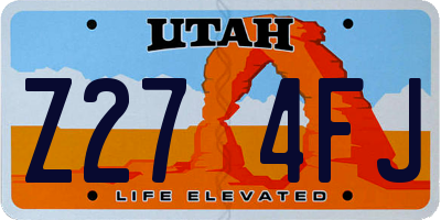 UT license plate Z274FJ