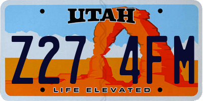 UT license plate Z274FM