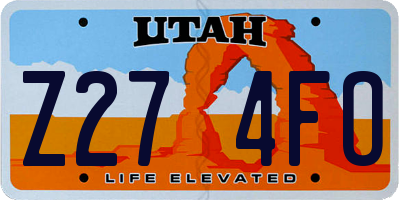 UT license plate Z274FO