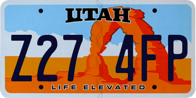 UT license plate Z274FP