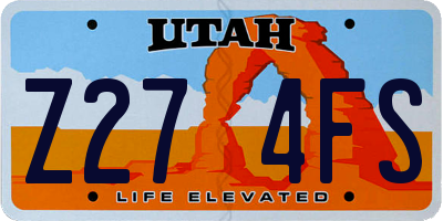 UT license plate Z274FS