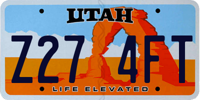 UT license plate Z274FT