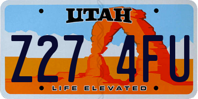 UT license plate Z274FU