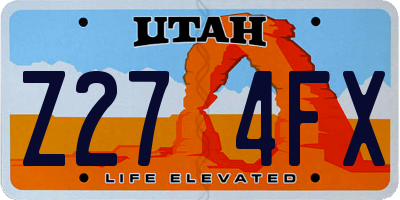 UT license plate Z274FX