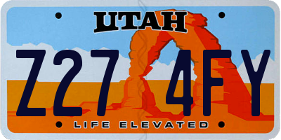 UT license plate Z274FY