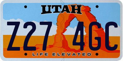 UT license plate Z274GC