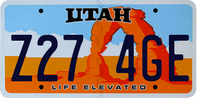 UT license plate Z274GE