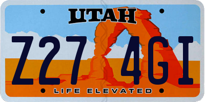 UT license plate Z274GI
