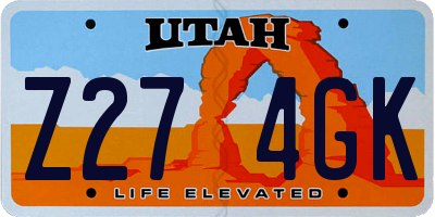 UT license plate Z274GK