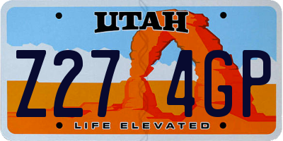 UT license plate Z274GP