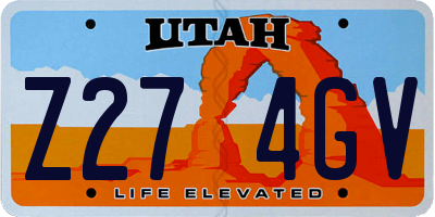 UT license plate Z274GV