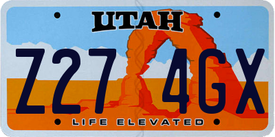 UT license plate Z274GX
